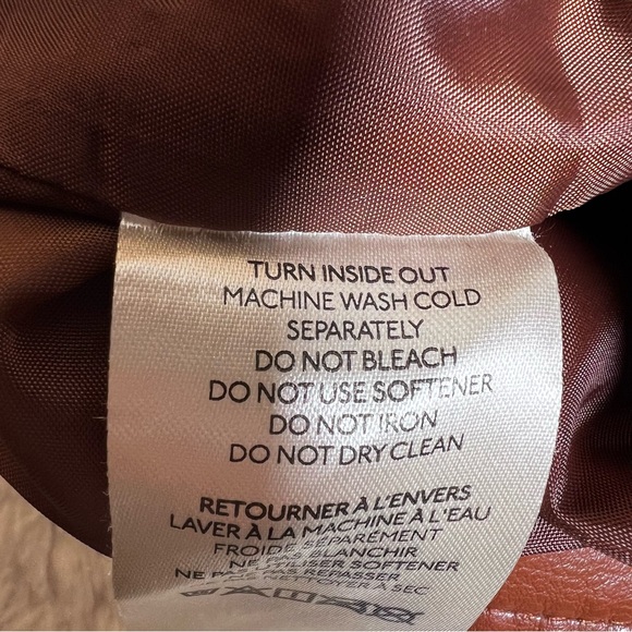 Anthropologie Brown Vegan Leather Moto Jacket Extra Large - Picture 8 of 15